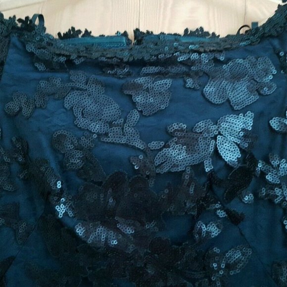 NWT WOMEN Adrianna Papell Deep Blue Sequin Dress - Picture 7 of 8